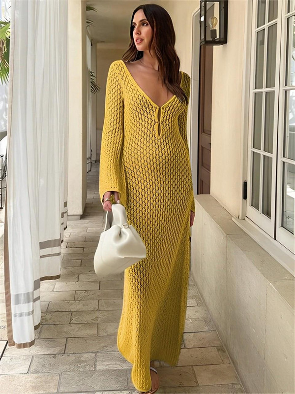 Robe Maxi Transparente en Tricot zaxx