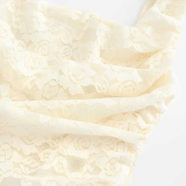 Ensemble Blanc Uni Elégant à Lacets zaxx