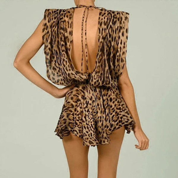 Mini Robe Léopard à Découpe zaxx