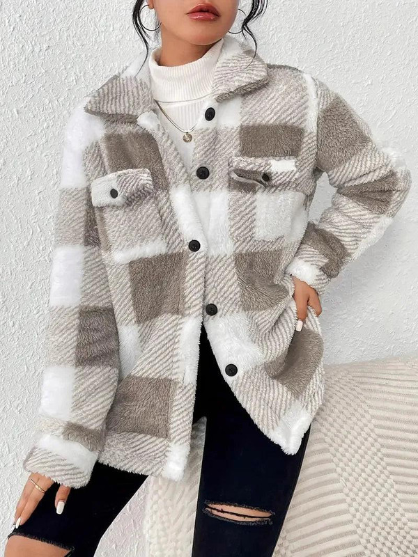 Veste Boutonnée à Carreaux Veste Boutonnée à Carreaux zaxx