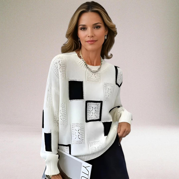 Pull Noir et Blanc à Motifs zaxx