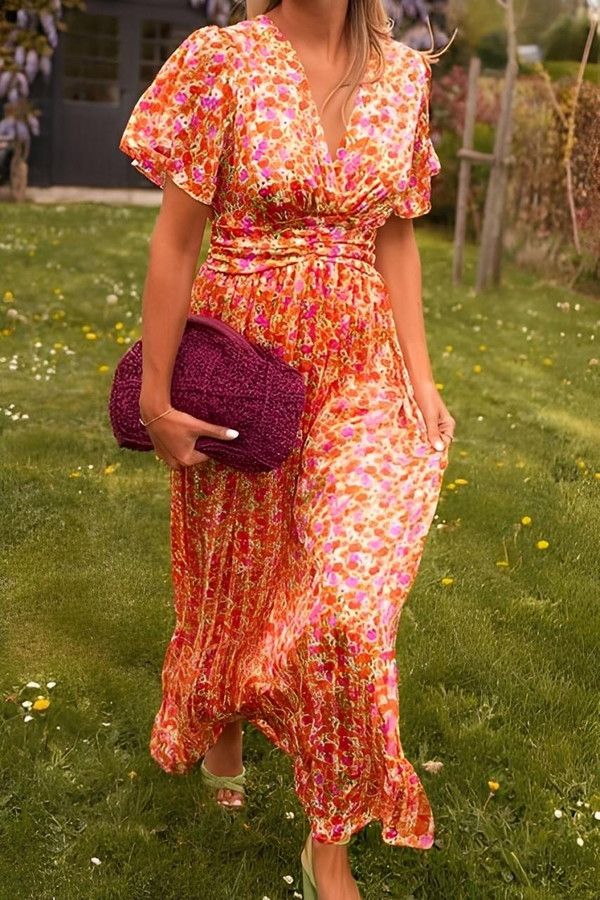 Robe Longue Elégante à Col en V Sandra™ Robe Longue Elégante à Col en V Sandra™ zaxx