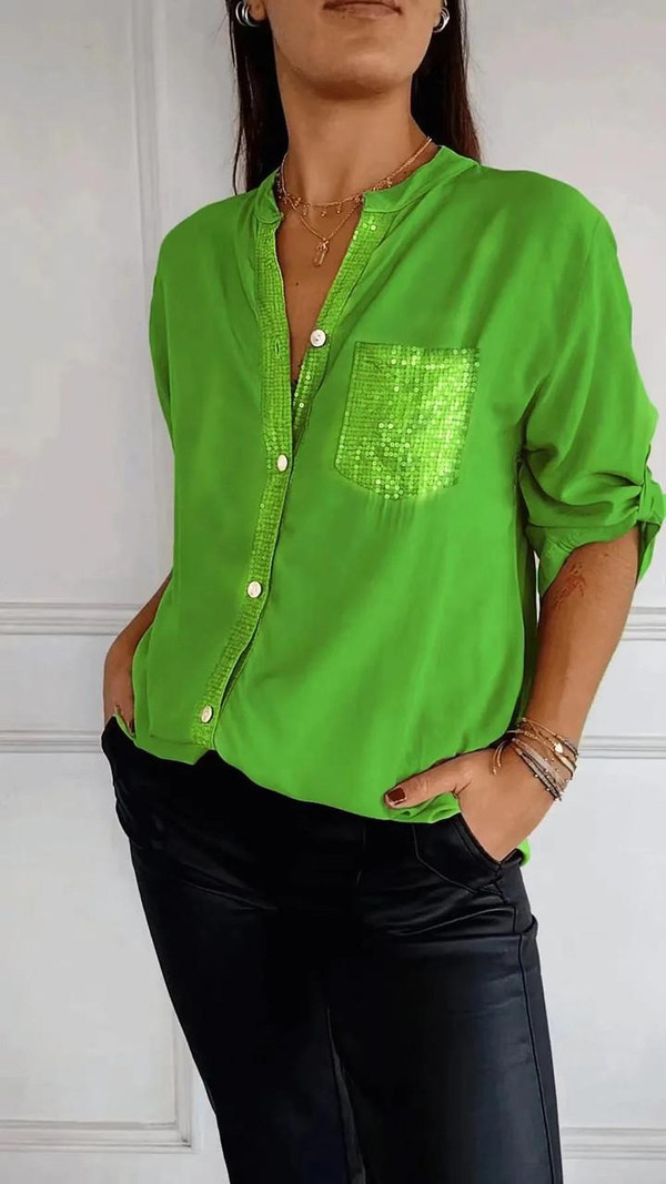 Blouse Décontractée à Paillettes Blouse Décontractée à Paillettes zaxx