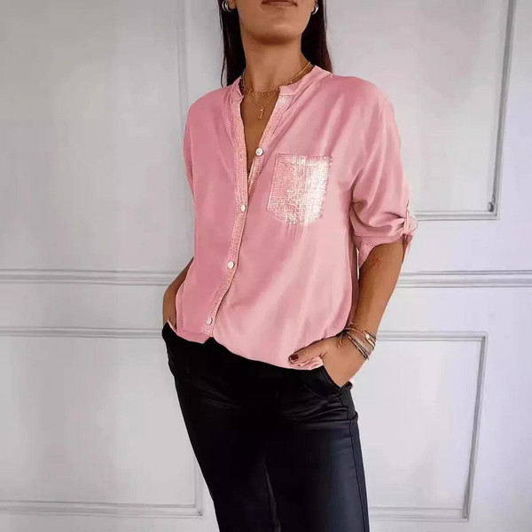 Blouse Décontractée à Paillettes Blouse Décontractée à Paillettes zaxx