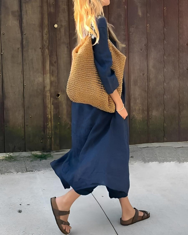 Ensemble Décontracté Chic – Haut Long et Pantalon Ample Elena™ Ensemble Décontracté Chic – Haut Long et Pantalon Ample Elena™ zaxx