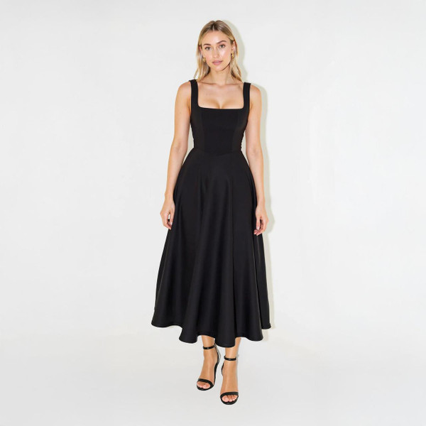 Robe Midi à Col Carré Céleste™ Robe Midi à Col Carré Céleste™ zaxx