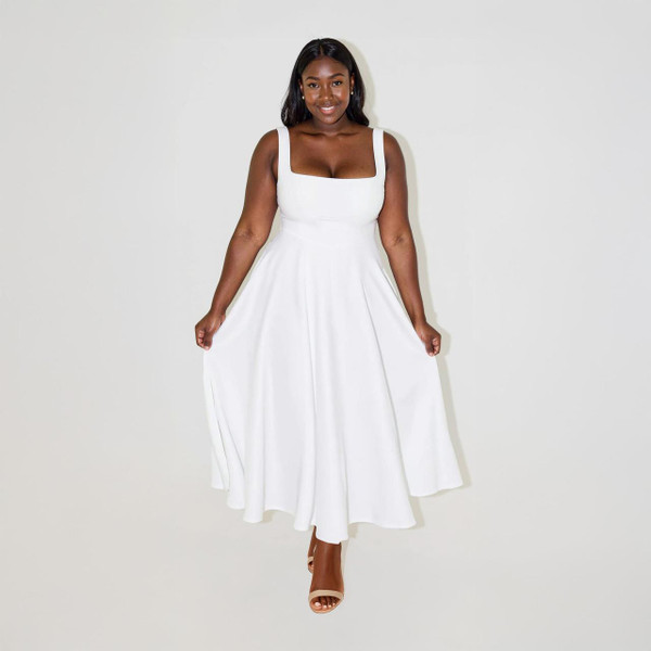 Robe Midi à Col Carré Céleste™ Robe Midi à Col Carré Céleste™ zaxx