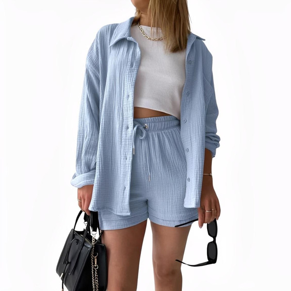 Ensemble Décontracté Chemise et Short Victoria™ Ensemble Décontracté Chemise et Short Victoria™ zaxx