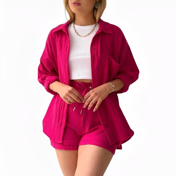 Ensemble Décontracté Chemise et Short Victoria™ Ensemble Décontracté Chemise et Short Victoria™ zaxx