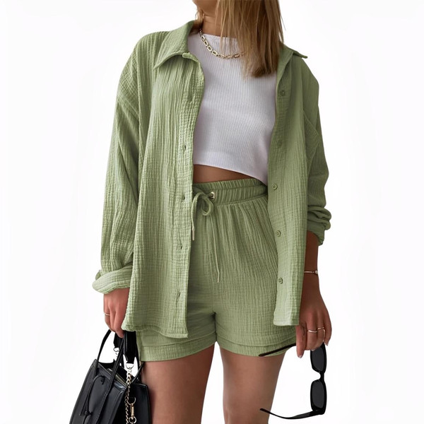 Ensemble Décontracté Chemise et Short Victoria™ Ensemble Décontracté Chemise et Short Victoria™ zaxx