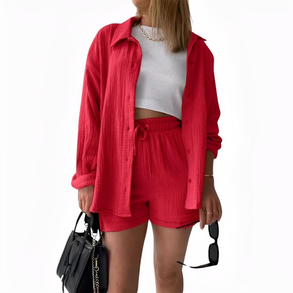 Ensemble Décontracté Chemise et Short Victoria™ Ensemble Décontracté Chemise et Short Victoria™ zaxx