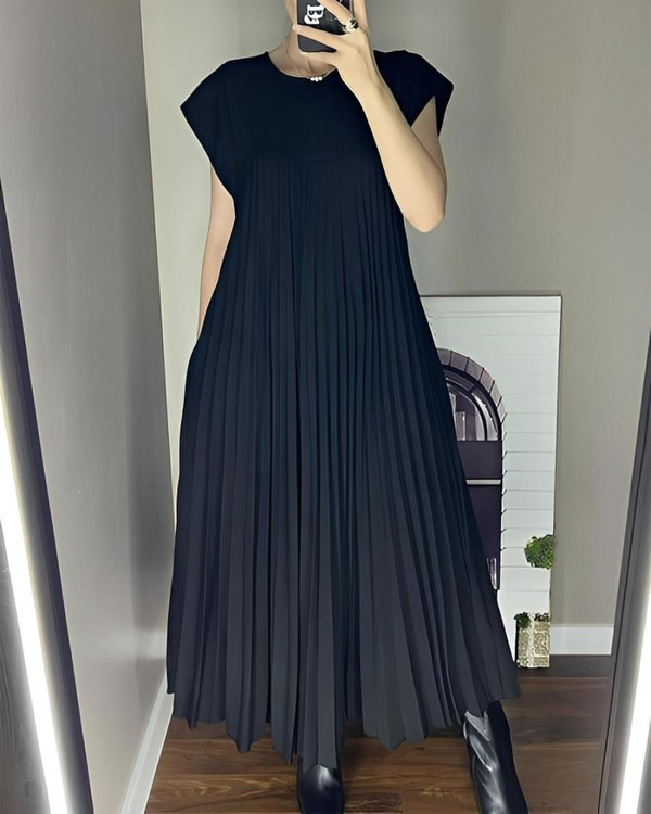 Robe Longue Plissée Femme Élégante Robe Longue Plissée Femme Élégante zaxx