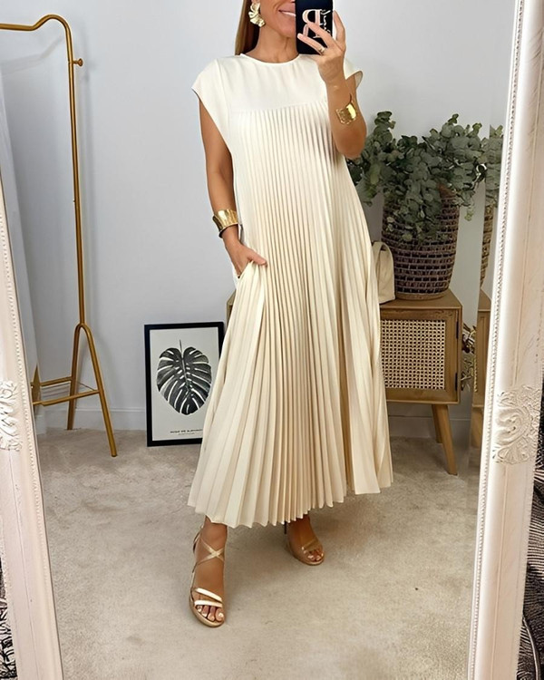 Robe Longue Plissée Femme Élégante Robe Longue Plissée Femme Élégante zaxx