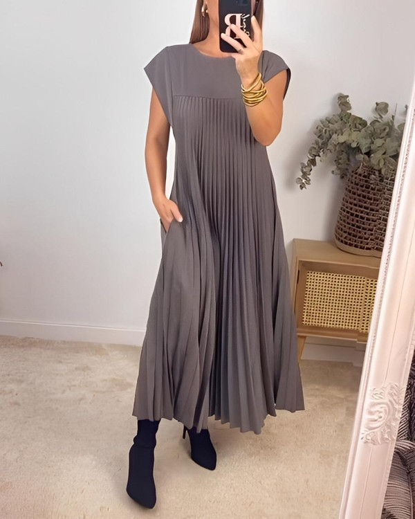 Robe Longue Plissée Femme Élégante Robe Longue Plissée Femme Élégante zaxx