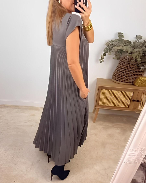 Robe Longue Plissée Femme Élégante Robe Longue Plissée Femme Élégante zaxx
