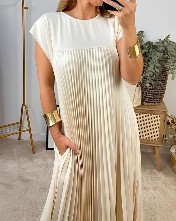 Robe Longue Plissée Femme Élégante Robe Longue Plissée Femme Élégante zaxx