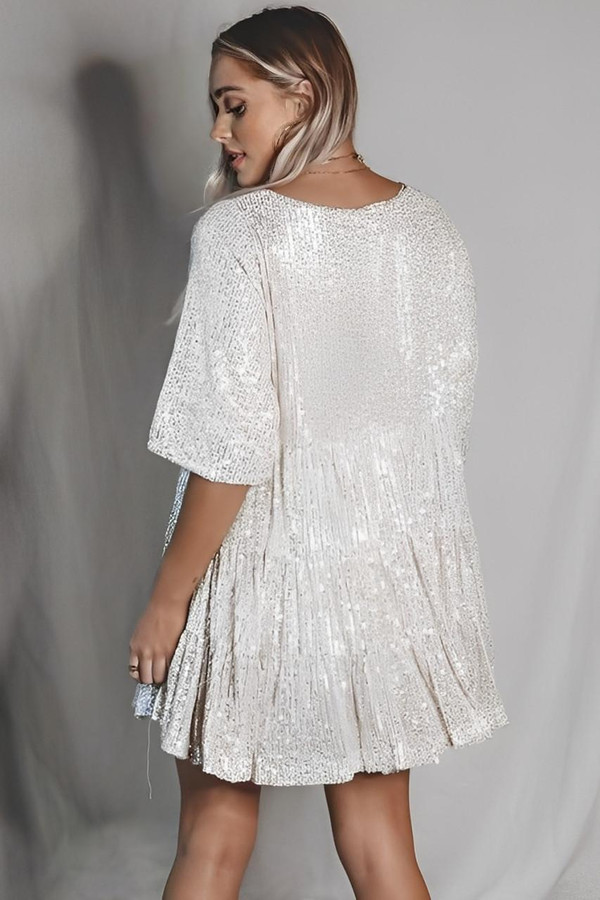 Robe à Paillettes Courte Babydoll™ Robe à Paillettes Courte Babydoll™ zaxx