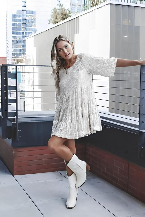 Robe à Paillettes Courte Babydoll™ Robe à Paillettes Courte Babydoll™ zaxx