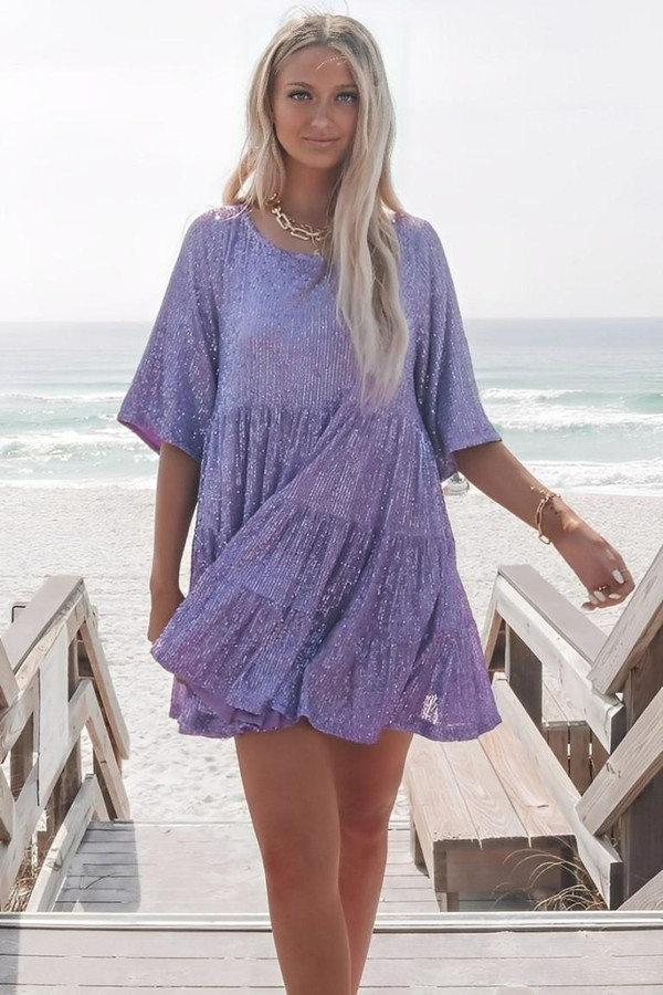Robe à Paillettes Courte Babydoll™ Robe à Paillettes Courte Babydoll™ zaxx