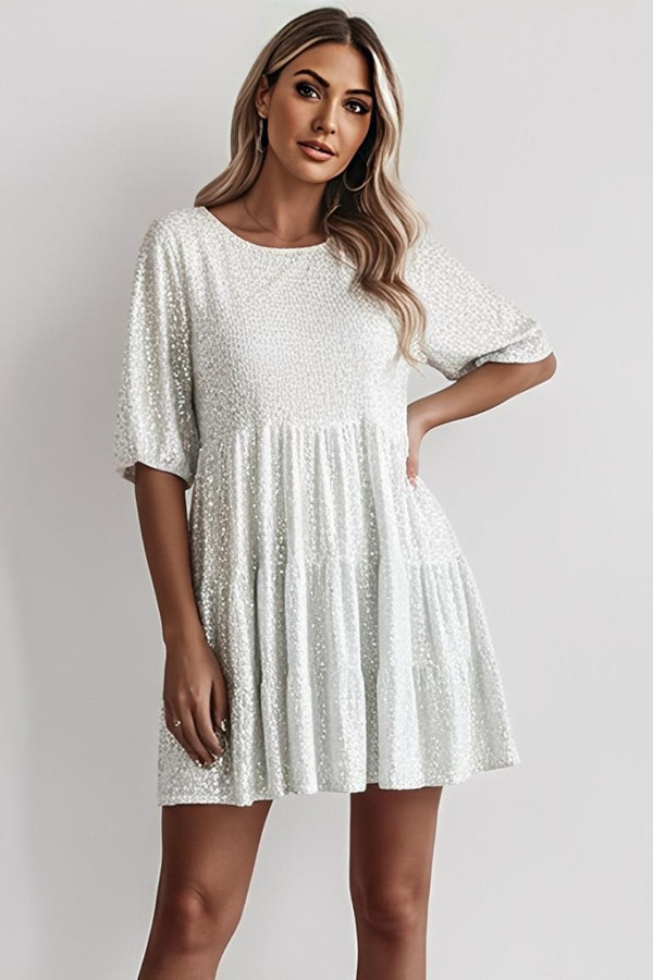 Robe à Paillettes Courte Babydoll™ Robe à Paillettes Courte Babydoll™ zaxx