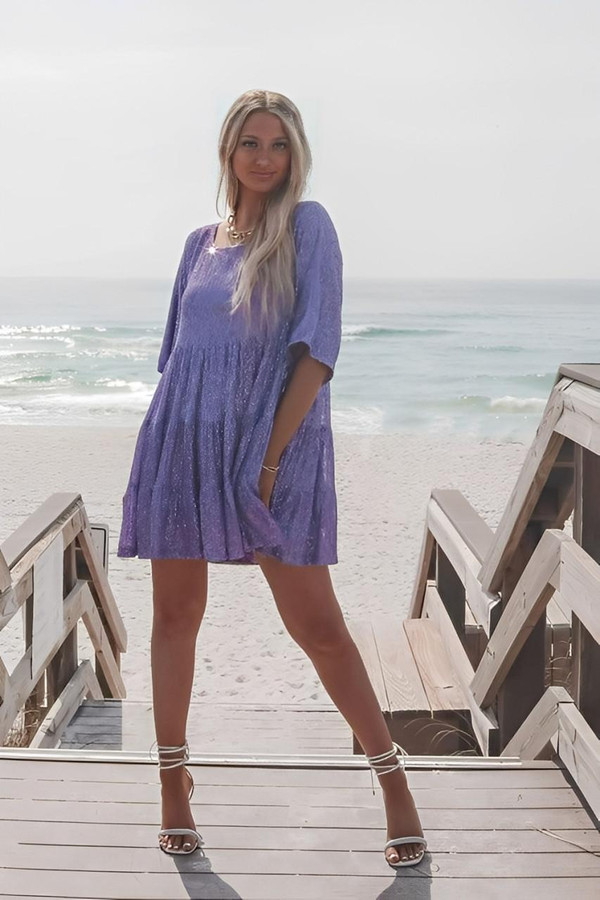 Robe à Paillettes Courte Babydoll™ Robe à Paillettes Courte Babydoll™ zaxx