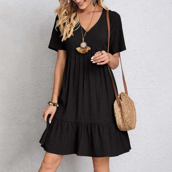 Robe Mini Élégante à Col en V Elske™ zaxx