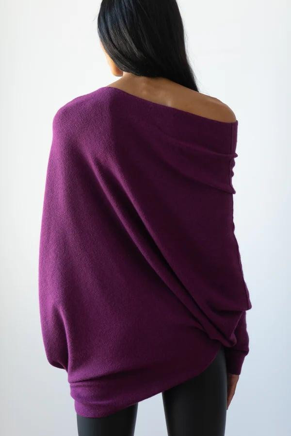Pull Drapé Asymétrique Zenvora™ Pull Drapé Asymétrique Zenvora™ zaxx