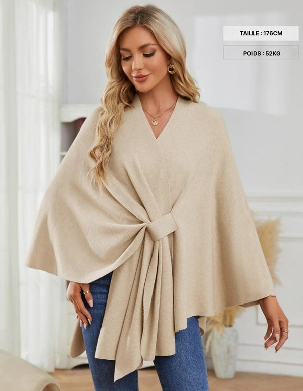 Poncho Femme à Ouverture Frontale - Châle Doux pour le Printemps, l'Automne et l'Hiver Puli™ zaxx
