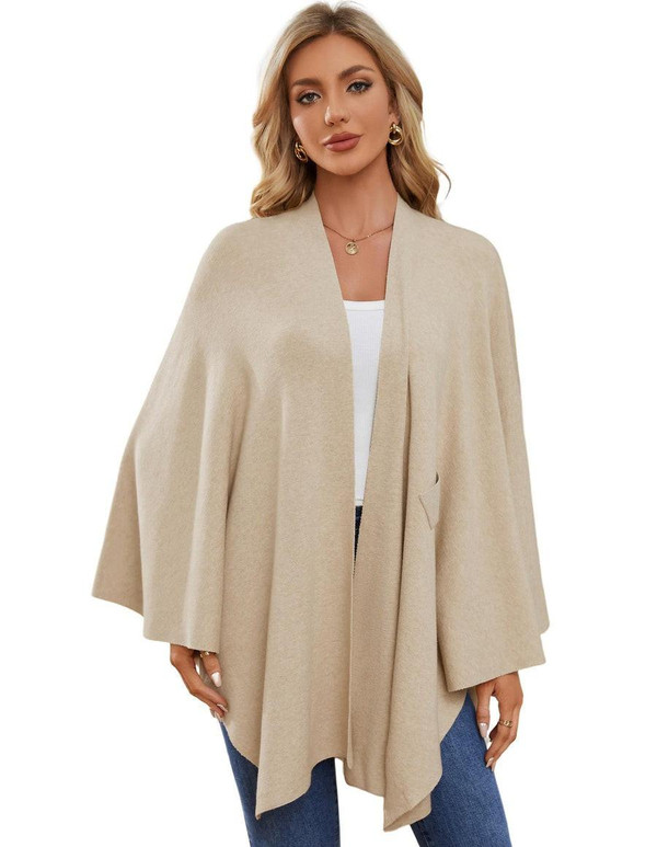 Poncho Femme à Ouverture Frontale - Châle Doux pour le Printemps, l'Automne et l'Hiver Puli™ zaxx