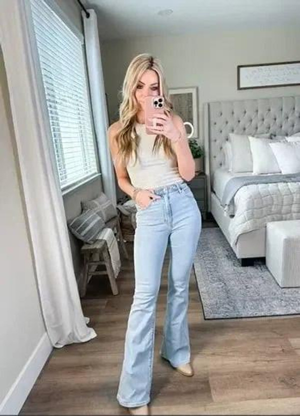 Jean Flare Extensible à Taille Ultra Haute Nuvden™ Jean Flare Extensible à Taille Ultra Haute Nuvden™ zaxx