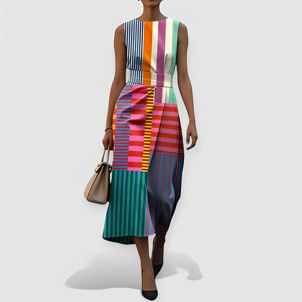 Robe Sans Manches à Motif Premium Tiffany™ zaxx