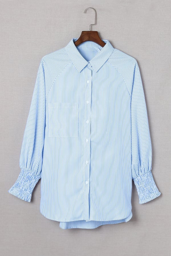 Chemise Mi-longue avec Col Rayé et Manches Larges Tombantes Raylora™ Chemise Mi-longue avec Col Rayé et Manches Larges Tombantes Raylora™ zaxx
