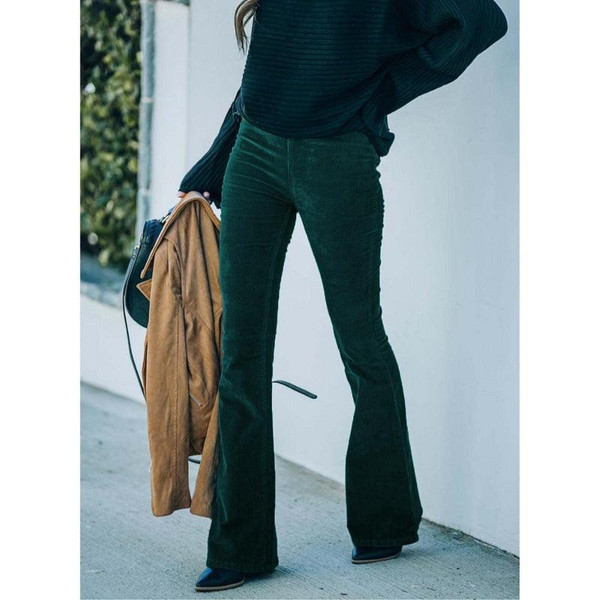 Pantalon Évasé En Velours Côtelé – Chloe™ Pantalon Évasé En Velours Côtelé – Chloe™ zaxx
