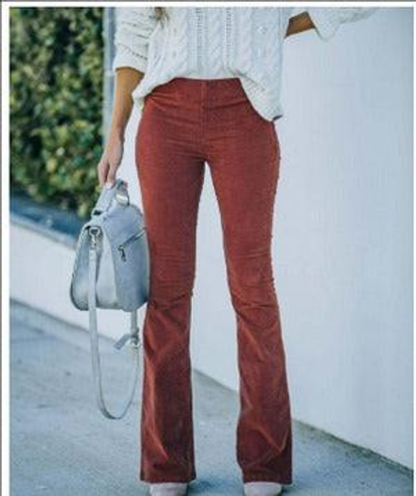 Pantalon Évasé En Velours Côtelé – Chloe™ Pantalon Évasé En Velours Côtelé – Chloe™ zaxx
