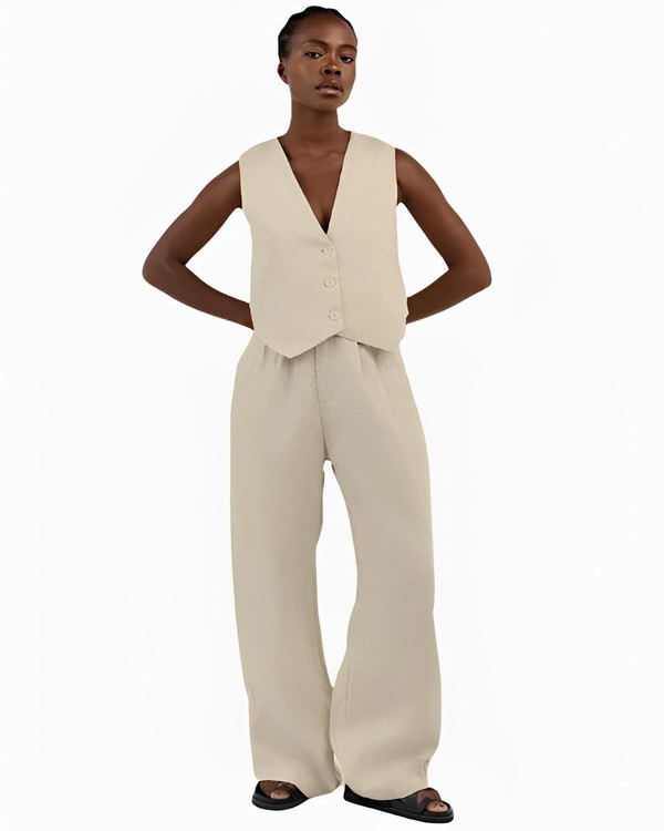 Ensemble Deux Pièces en Lin – Classy Lady™ zaxx