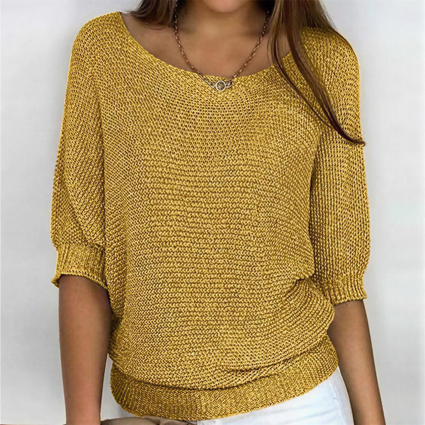 Pull Uni à Col Rond et Manches 3/4 – Calenya™ zaxx