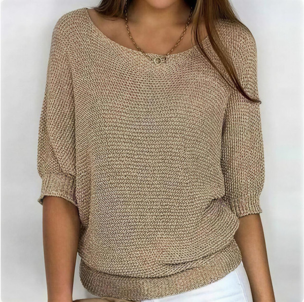 Pull Uni à Col Rond et Manches 3/4 – Calenya™ zaxx