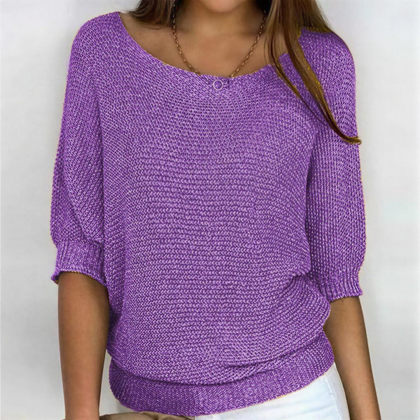 Pull Uni à Col Rond et Manches 3/4 – Calenya™ zaxx