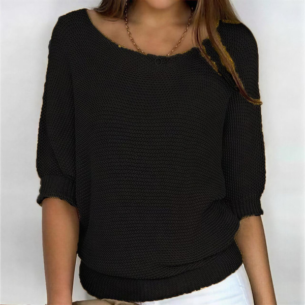 Pull Uni à Col Rond et Manches 3/4 – Calenya™ zaxx