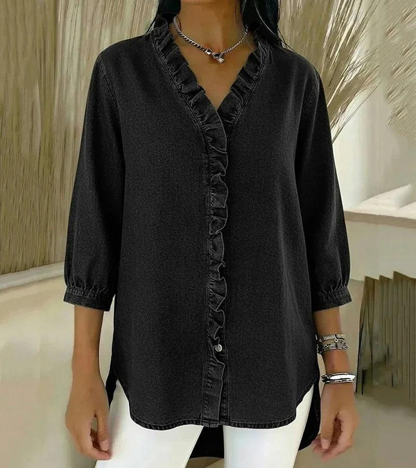 Blouse avec Col en V et Volant – Adele™ zaxx