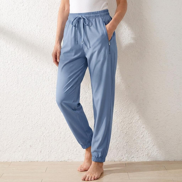 Pantalon Décontracté en Tissu Doux et Extensible avec un Beau Tombé zaxx