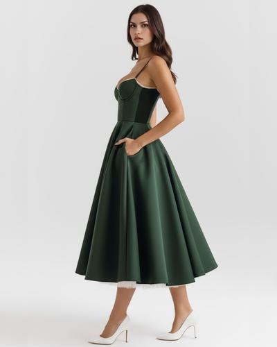 Robe Midi à Volants en Tulle avec Poches Discrètes – Selene™ zaxx