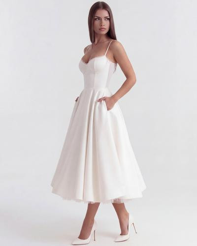 Robe Midi à Volants en Tulle avec Poches Discrètes – Selene™ zaxx