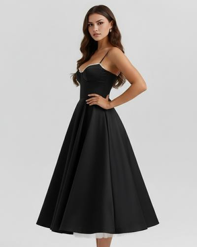 Robe Midi à Volants en Tulle avec Poches Discrètes – Selene™ zaxx