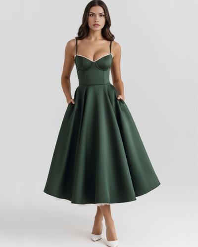 Robe Midi à Volants en Tulle avec Poches Discrètes – Selene™ zaxx