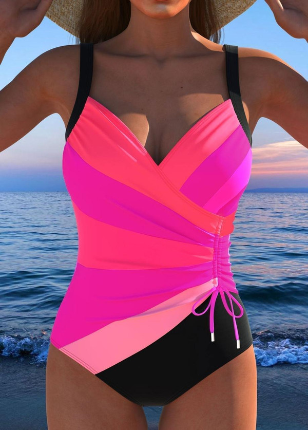 Maillot de Bain Cache-Cœur Luxueux à Imprimé Coloré – Éloria™ zaxx