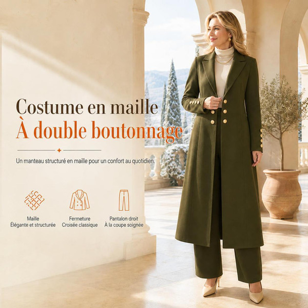 - 50 % de Réduction – Ensemble Élégant d’Automne pour Femme, Manteau Rétro à Manches Longues et Pantalon – Valéoria™ zaxx