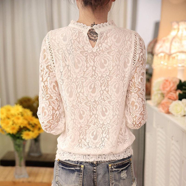 Blouse a manches longues en dentelle Blouse a manches longues en dentelle zaxx