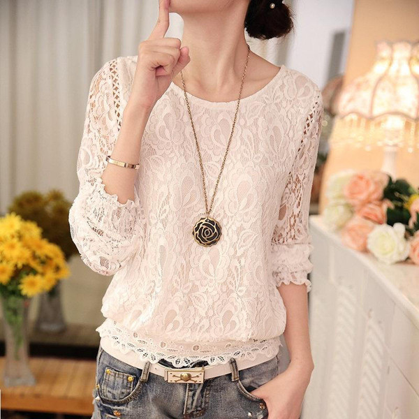 Blouse a manches longues en dentelle Blouse a manches longues en dentelle zaxx