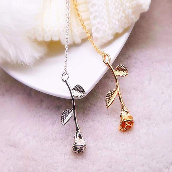 Collier a Pendentif Rose zaxx